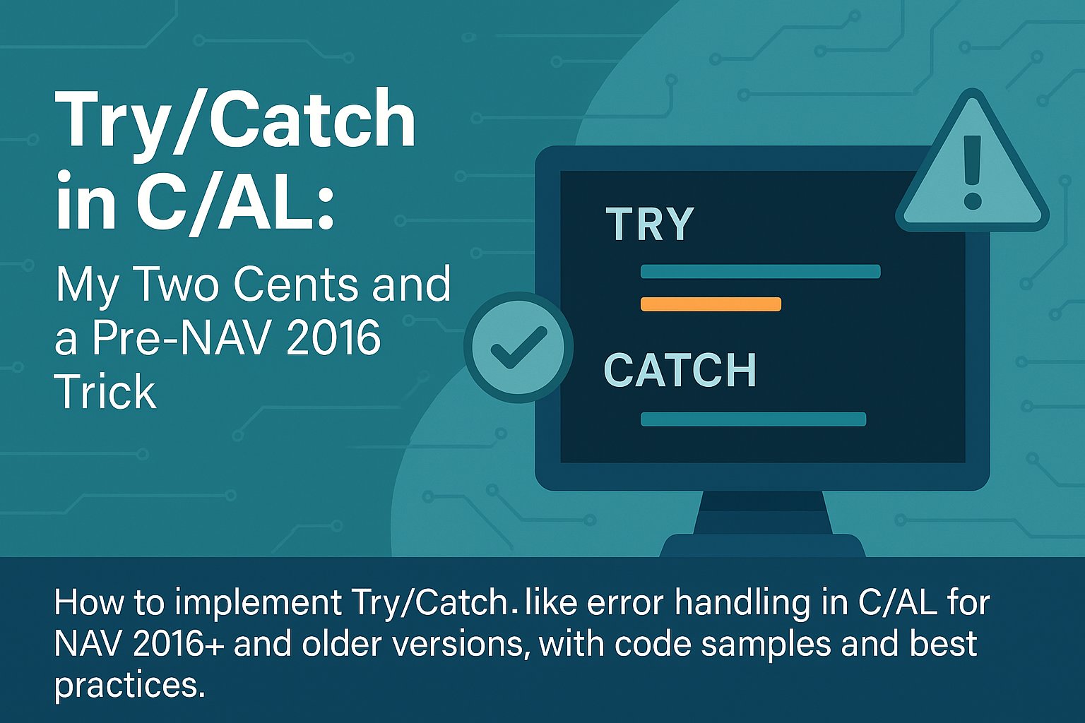 Try/Catch error handling in C/AL